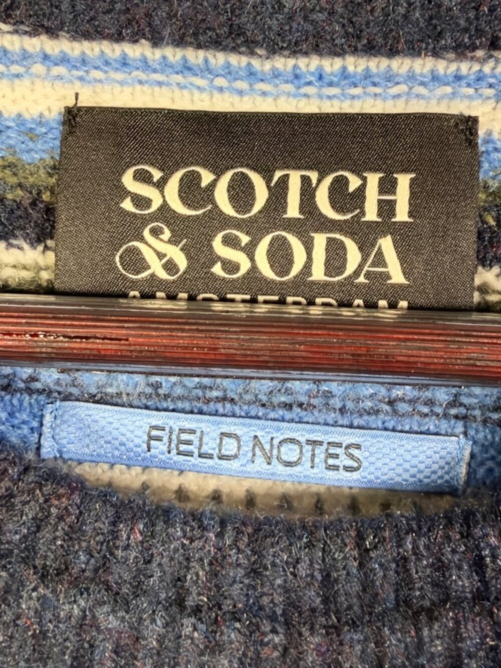 Scotch & Soda Sweater Mens XL Blue Striped Crewneck Wool 3D Knit Pullover - Picture 4 of 10